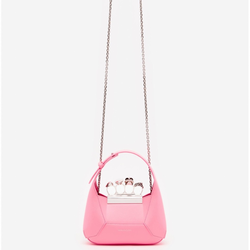 Authentic NWT Alexander McQueen Jewelled Hobo in Psychedelic Pink